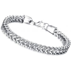 Kal-Bracelet Simple Pour Homme Femme, Chaîne De Main En Acier Inoxydable Punk Rock Pour Motard Biker Couleur Argent/Or/Noir/Or Rose Fantaisie Cadeaux Noël Anniversaire - Neuf