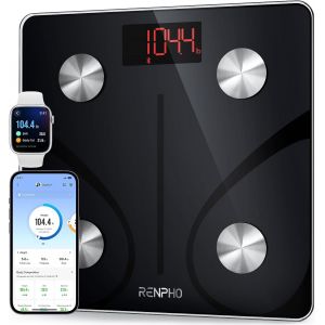 Balance Pese Personne 220kg, Balance Connectée Bluetooth Pèse Personne Impédancemètre, Balance Impedancemetre Avec 13 Données Corporelles, 30x30cm, Elis 1 - Neuf