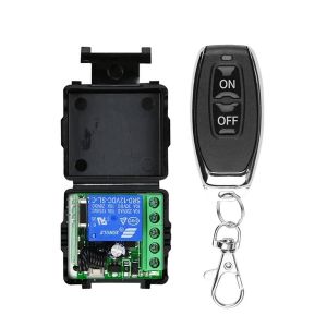 Commutateur sans fil avec télécommande 433Mhz, récepteur de relais DC 12V 1CH RF 10A et transmetteur 2CH pour serrure électromagnétique de porte--1Receiver 1Remote - Neuf