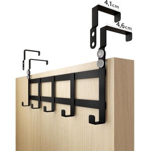 Porte-manteau pour porte - crochet porte en inox, blanc, peu encombrant - rangement pratique, fixation solide - Neuf
