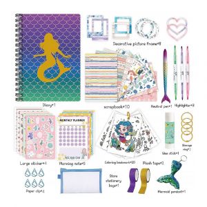 Kit De Journal Intime Sir&egrave;ne Pour Filles - Ensemble De Scrapbooking, Fournitures De Journal Intime, Autocollants Et Accessoires - Neuf