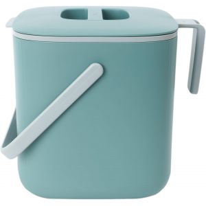 Bac &Agrave; Compost De Cuisine - Bac De D&eacute;chets Alimentaires Facile &Agrave; Nettoyer Avec Poign&eacute;es | Bac &Agrave; Compost De Cuisine Pour Plan De Travail | Fabriqu&eacute; En Cor&eacute;e (2,6 L) - Vert - Neuf