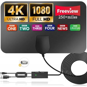 Antenne TV, antenne HDTV, amplificateur de signal intelligent, antenne TV num&eacute;rique, compatible avec 4K et 1080P gratuitement DTMB VHF UHF DVB-T2 DVB-T TNT - Neuf