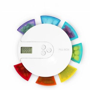 Distributeur Automatique de Pilules sur 7 Jours, Rappel Hebdomadaire Intelligent la Pilule avec Alarme, Organisateur &eacute;Lectronique Portable M&eacute;Dicaments - Neuf