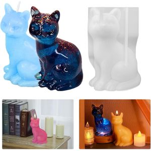 Moule En Silicone 3d Pour Chat - Bougie, Savon, R&eacute;sine &Eacute;poxy - Animal Moulage - Neuf