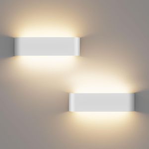 Subzonal-Applique Murale Int&eacute;rieure -Pack De 2 Pi&egrave;ces 16w 30cm Lampe Murale, Avec Temp&eacute;rature De Couleur R&eacute;glable 3000k/4500k/6000k Moderne Aluminium D&eacute;corer Appliques Pour Chambre/Salon/Salle &Agrave; Mang - Neuf