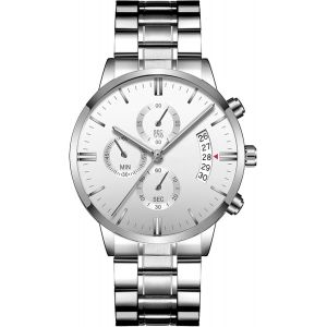 Eryi-Montre À Quartz Multifonction Pour Homme - Étanche - Bracelet En Acier Inoxydable - Avec Fonction Jour Et Date Automatique - Neuf