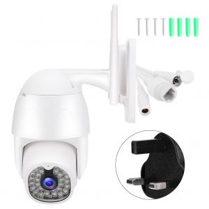 Camera HD 1080P WiFi IP66, vision nocturne, 30 lumieres, interphone PTZ, compatible Onvif, compatible Tuya, prise 100-240V, prise UK - Neuf
