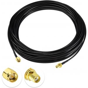 Câble Rallonge SMA 10 m-Adaptateur de SMA Mâle à Femelle-Câble Coaxial RG174 pour Antenne 4G LTE GSM GPS Routeur Gateway Modem RTL-SDR Camera Radioamateur Récepteur ADS-B RTL-SDR - Neuf