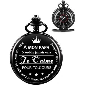 Nbgcm-Montre A Gousset - Gravée Cadeau Pour Papa Montre À Gousset, Personnalisé Cadeau De Fête Des Pères, Montre De Poche Avec Chaîne, Beaux Cadeaux Pour Votre Père, Mari, Meilleur Témoin, Hommes - Neuf