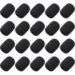 lbgwp60-Allbor 20 Pièces Mousse Microphone Microphones En Mousse Pour Pare-Br Microphone Bonnettes Microphones Couvertures En Mousse Pour Cours, Spectacle, Réunion, Noir, 30 X 8Mm - Neuf