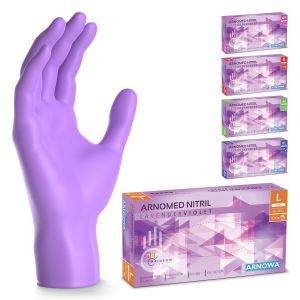 100x &reg; Gants en nitrile taille L Violet,Gants &agrave; usage unique pour chirurgie & laboratoire,Gants en nitrile sans poudre et sans latex,Moufles en nitrile en XS,S,M,L,XL,XXL - Neuf
