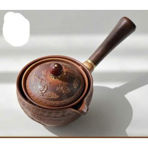 Service &Agrave; Th&eacute; Gongfu Chinois En Porcelaine Avec Th&eacute;i&egrave;re Rotative &Agrave; 360&deg;, Infuseur Et Sac Cadeau Portable Pour Les Amateurs De Th&eacute; - Neuf