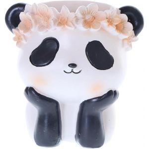 lbgwp60-Dh-R7B3R5 Panda Mignon Porte-Stylo Mini Pot Avec Drainage Pour Plantes D'Int&eacute;rieur Plantes Succulentes Jardin Figurine De Jardin Animal Sculpture D&eacute;coration 9 Cm - Neuf