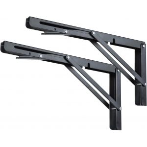 CAUC-Lot de 2 supports d'&eacute;tag&egrave;re pliables de 40,6 cm &iquest; En acier inoxydable robuste, support d'&eacute;tag&egrave;re pliable pour bureau mural, extension de comptoir pliable, &eacute;tabli &agrave; monter soi-m&ecirc;me &iquest; Charge - Neuf