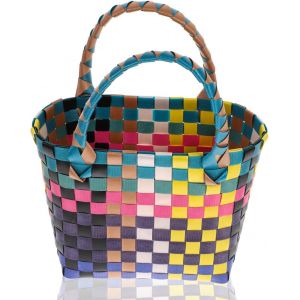 SJZG-Panier Tiss&eacute; &Agrave; La Main Panier Tiss&eacute; De Grande Capacit&eacute; Panier En Osier Fran&ccedil;ais Sac Fourre-Tout De Plage Sac De Bonbons Sac De Plage Sac &Agrave; Pain Panier En Osier Panier De P&acirc;ques Tablier - Neuf