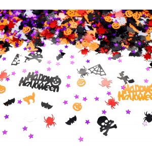 Confettis d'Halloween - D&iquest;&iquest;coration &iquest;&iquest; disperser avec d&iquest;&iquest;coration de sorci&iquest;&iquest;re, citrouille, chauve - souris, &iquest;&iquest;toiles, chat, toiles d'araign&iquest;&iquest;e, d&iquest;&iquest;coration de table d'Halloween pour table d'Halloween - Neuf