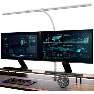 Lampe De Bureau,Lampe Bureau Avec Contrôle Gestuel Et Télécommande,24 W 80 Cm Light Bar,Luminosité Et Température De Couleur Réglables,Lampe Fluorescente Pour Bureau À Domicile,Blanc - Neuf