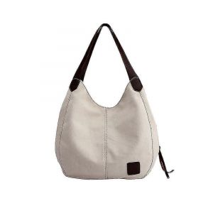 Toile Souple Fermeture à glissière Femmes Sac à main Grande Capacité Épaule Multi Poches - Neuf