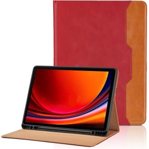 Coque Pour Samsung Galaxy Tab S10 Plus / S10+ 2024 / S9 Plus / S9+ 12,4"" 2023 Business Premium Pu Cuir Cover Tablette Housse De Protection Auto R&eacute;veil/Sommeil, Multi-Angle &Eacute;tui Avec Poche - Rouge - Neuf