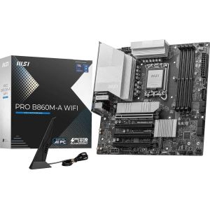 Pro B860M-A Wifi Carte M&egrave;re Micro-Atx - Pour Processeurs Intel Core Ultra (S&eacute;rie 2), Lga 1851 - M&eacute;moire Ddr5 (8600+Mt/S Oc), Pcie 5.0 X16, Et 4.0 X16 M.2 Gen5, Intel Killer 5G Lan, Wi-Fi 7 - Neuf