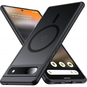 LORANKA-[NO.1 Magn&eacute;tique pour Coque Google Pixel 6a avec MagSafe [Militaire Antichoc][Translucide Mat][Anti-Empreintes Digitales] Mince Coque en Silicone Souple Bumper pour Google Pixel 6a Case,Noir - Neuf