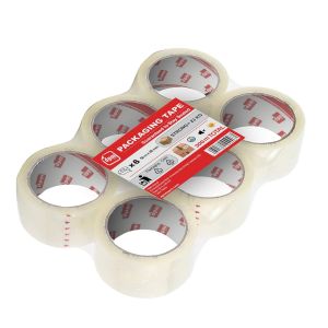 Packaging Tape-Ruban D'emballage,Adhésif Paquets,Expéditions,Déménagements,Résistant À La Déchirure,Sans Solvant,Fort et Silencieux-50 mx48 mm (6 rouleaux) (Transparent) - Neuf