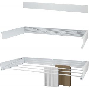 JEXNOVASHOP-Etendoir Mural XXL Full Color Blanc 100cm - Longueur de S&eacute;chage de 6 M&egrave;tres - Inclus. Gabarit de Percage - Etendoir Mural Rabattable - Etendoir Linge Interieur Pliable - Sechoir a Linge P - Neuf