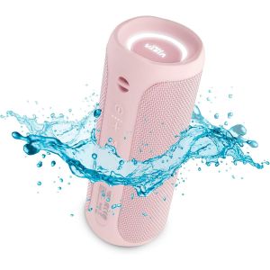 lbgwp60-Enceinte Bluetooth Puissante 25 W, Enceinte Etanche, Résistante À L'Eau, Batterie 12H, Microphone, Aux-In, Usb-C, Tws, Compatible Avec Alexa | Haut-Parleur Portable Dance. Rose - Neuf
