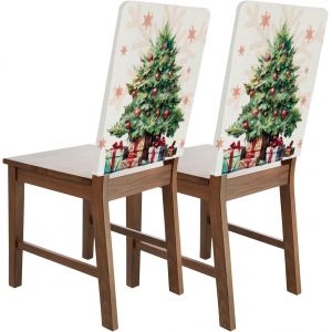 Décoration de Housses de Chaise de Noël,Housse de Chaise de Noël Dining Chair Fournitures,Housses de Dossier de Chaise Noël (2A) - Neuf