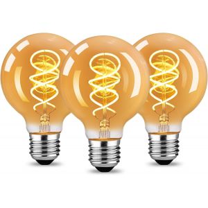 Ampoule Led E27 Vintage Edison - 4w Blanc Chaud 2200k Ampoule Led Rétro Filament Décorative Verre Ambré Bulb Intérieur Non-Dimmable, Equivalent À Ampoule Incandescente 40w, Lot De 6 (A60) - Neuf