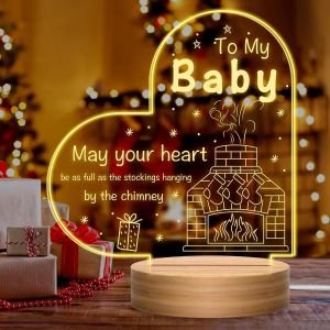 Bnhgc-Cadeaux De Noël Pour Jouets De Bébé U2013 Veilleuse 3d Gravée U2013 Cadeau De Baptême Religieux Avec Mots De Prière, Louange Chrétienne Et Culte U2013 Cadeau D'inspiration Pour Fille Et Garç - Neuf