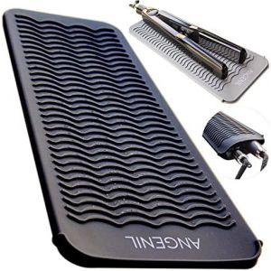 Pochette De Tapis De Voyage En Silicone Résistant À La Chaleur Pour Fer Plat En Titane, Fer À Lisser Professionnel Et Bigoudi 2 En 1, Baguette À Friser, Vague De Tige, Outils De Fer À Friser - Neuf