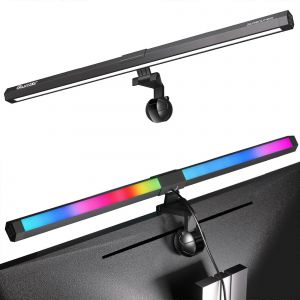 Barre lumineuse arriere Quntis Monitor Light RGB Pro, double eclairage pour la protection des yeux, barre lumineuse pour ordinateur - Neuf