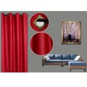 Rideau Occultant - Lot De 2 - 140x260cm - Rouge Bordeaux - 8 ?illets M&eacute;talliques - Neuf