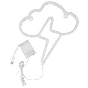 Lampe N&eacute;on Cloud Lightning &iquest; D&eacute;coration Led Fantaisiste Pour La Maison, Les F&ecirc;tes Et La Veilleuse &iquest; Alimentation Usb/Batterie, 2 Couleurs - Neuf