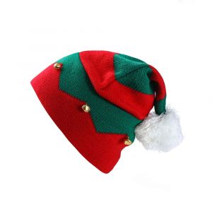 Pour Les Enfants De 1 À 6 Ans, Bonnet De Lutin De Noël Pour Enfants, Bonnet De Lutin De Noël Tricoté Avec Pompon, Cloches, Coiffe, Costume De Père Noël, Décoration - Neuf