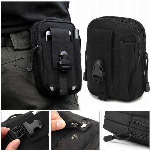 Sac de ceinture Homme Sac mural Téléphone Documents 12x17 Noir - Neuf