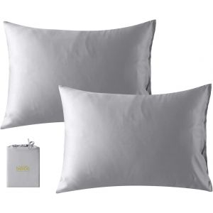 Tianyi-Taie D`Oreiller 50x75, Bamboo-Vegan Silk Pillowcases, Housse De Coussin Soie Végane, Lot De 2, Girs, Rectangulaire, Refroidissant Et Hypoallergénique, Meilleur Que Le Coton Egyptien - Neuf