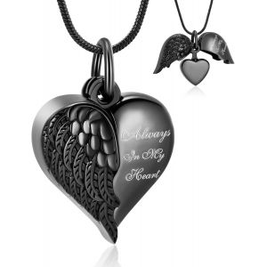 Kal-Collier Urne En Forme D'aile D'ange En Forme De Coeur Pour Cendres Pour Femme Et Homme - Neuf