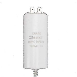 Condensateur de demarrage et de fonctionnement moteur 20 UF CBB60 - Double insert moule, fond visse, 50/60 Hz 450 V CA - Neuf