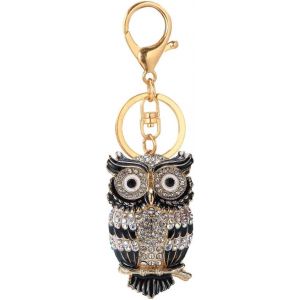Kal-Porte-Clés Mignon En Forme De Chouette Avec Strass, Pendentif Animal Étincelant - Neuf