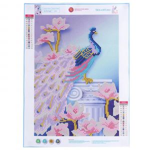 Bricolage Diamant Broderie Peinture Strass Fleur Paon Point De Croix Decor (Paon Droit) - Neuf