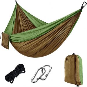 Ulteronixshop-Hamac De Camping &iquest; Hamac Double Portable 270 X 140 Cm, Capacit&eacute; De Charge De 300 Kg, Avec Mousquetons Et Sangles En Nylon &iquest; Hamacs De Voyage Pour Ext&eacute;rieur, Int&eacute;rieur, Jardin, Plage, Ra - Neuf