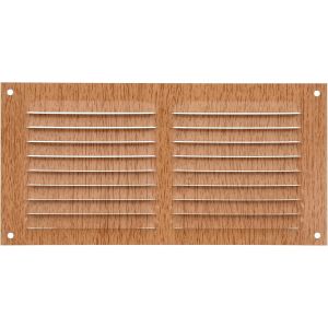 KALANKA-- Grille de ventilation rectangulaire en Aluminium | Grilles d'aération pour sortie d'air | Idéal pour plafond de cuisine et de salle de bain | Dimensions : 100 x 200 mm | Couleur: Bois - Neuf