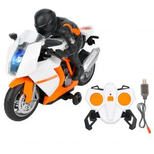 Moto Electrique En Plastique Telecommandee Pour Enfants, Jouet De Course, Lumiere Et Son - Neuf
