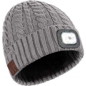 Jexnovashop-Bonnet Musical &Agrave; Led Avec Lumi&egrave;re, Bonnet D'&eacute;clairage Bluetooth, Lampe Frontale Rechargeable Casquette Avec &Eacute;couteur Et Lumi&egrave;re Pour Hommes Femmes Randonn&eacute;e Camping Cyclisme Course &Agrave; Pied - Neuf