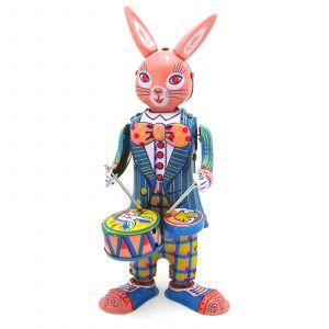 Jouet de clown vintage &agrave; tambour, jouet m&eacute;canique en &eacute;tain, jouet de marche, cadeaux - Neuf