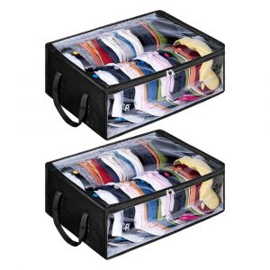 Lot De 2 Pochettes De Rangement Pour Casquettes De Baseball Avec Fermeture &Eacute;clair, En Tissu Oxford, Grande Capacit&eacute;, Dessus Transparent. - Neuf