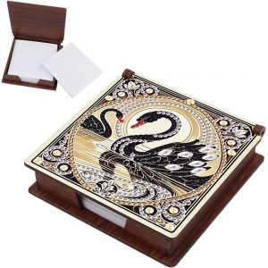 Ayuhr-Diamond Painting - Bloc De Notes - Recharge - Support En Bambou - Avec 160 Feuilles - Peinture Diamant - Boîte À Notes - En Bois - Mosaïque - Cadeau - Noir - Neuf